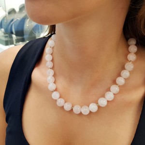 Κολιέ Ροζ Χαλαζίας Κολιέ Ροζ Χαλαζίας