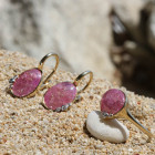 Σκουλαρίκια με Pink Quartz Σκουλαρίκια με Pink Quartz