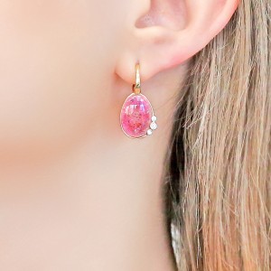 Σκουλαρίκια με Pink Quartz Σκουλαρίκια με Pink Quartz