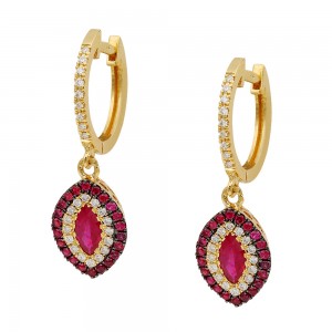 Σκουλαρίκια με ρουμπίνι Σκουλαρίκια με ρουμπίνι