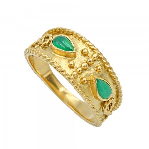 Δαχτυλίδι με σμαράγδια Δαχτυλίδι με σμαράγδια