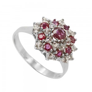 Δαχτυλίδι με ρουμπίνια και ζιρκόν  Δαχτυλίδι με ρουμπίνια και ζιρκόν